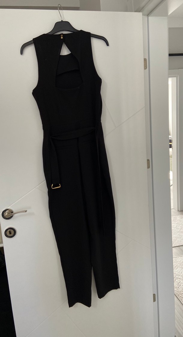 Kadın Siyah Kemerli Uzun Tulum - Görsel 3