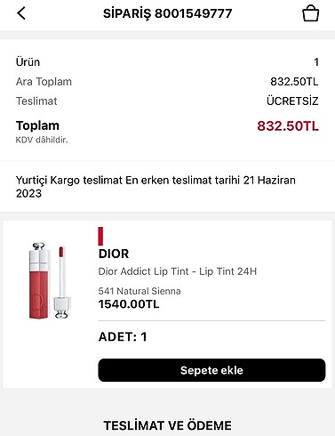 Beden Dior lip tint