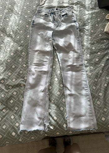 Trendyolmilla Düğmeli Gri Denim Kadın Jean - Görsel 2