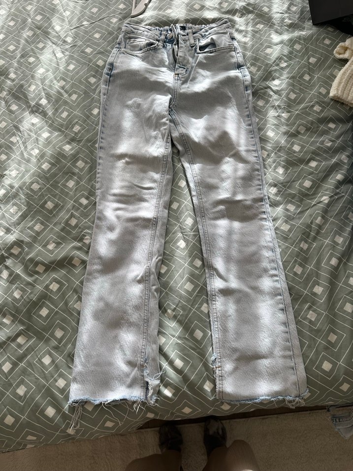 Trendyolmilla Düğmeli Gri Denim Kadın Jean - Görsel 2