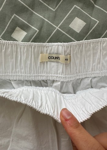 Colins Düğmeli Beyaz Keten Kadın Pantolon - Görsel 4