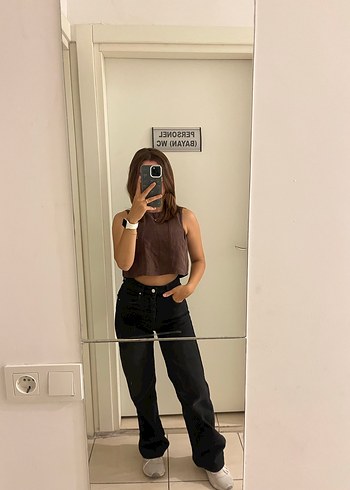 Trendyolmilla Gri Kadın Denim Regular Fit Pantolon - Görsel 5