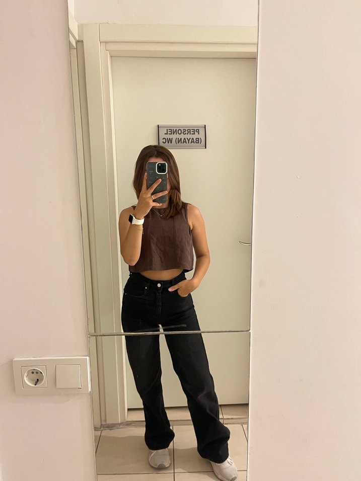 Trendyolmilla Gri Kadın Denim Regular Fit Pantolon - Görsel 5