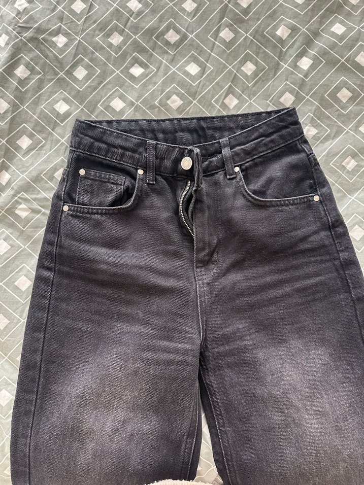 Trendyolmilla Gri Kadın Denim Regular Fit Pantolon - Görsel 4