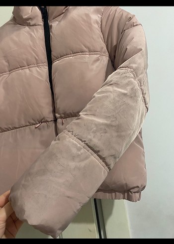 Hm pembe Fermuarlı Kadın Kışlık Mont - Görsel 2