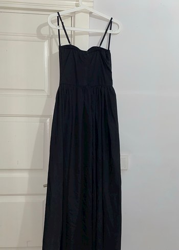 Uzun Siyah Straplez Elbise - Görsel 2