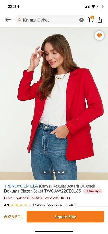 Kadın blazer ceket kırmızı
