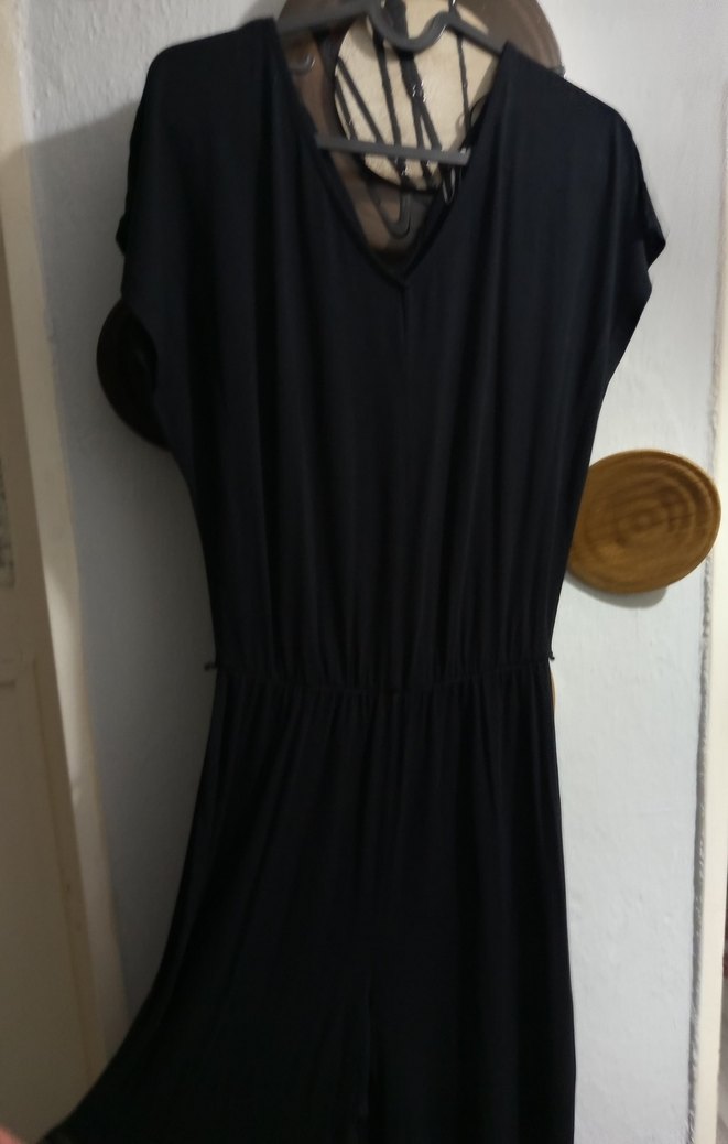 Siyah Kadın Uzun Piliseli Tulum - Görsel 5