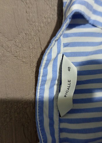 Mavi Çizgili Uzun  Elbisesi - Görsel 3