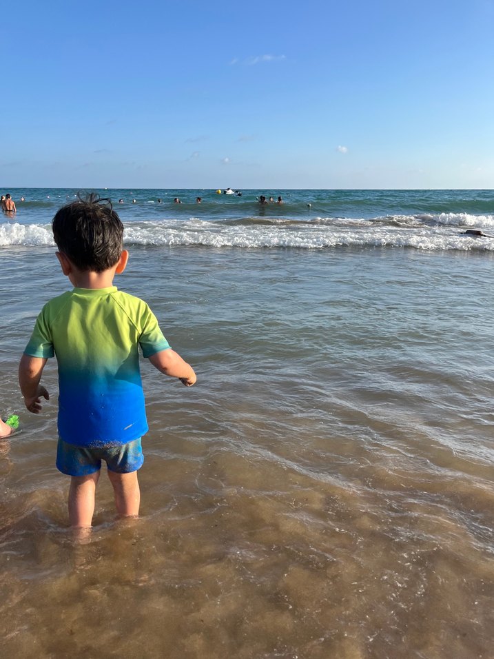 Parlak Mavi Kısa Kollu Erkek Mayo +40 SPF koruma - Görsel 2