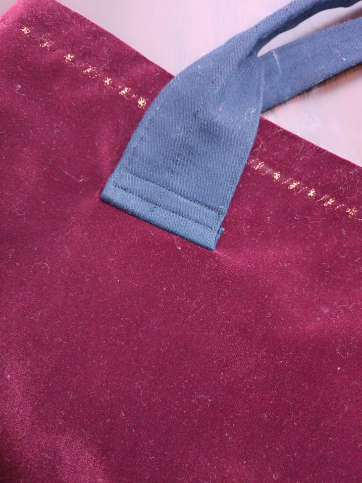 Bordo kadife Tekstil Omuz Çantası - Görsel 5