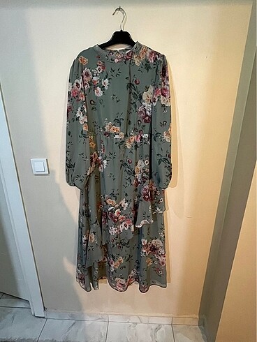 Lc Waikiki Mint Yeşil Çiçekli Elbise