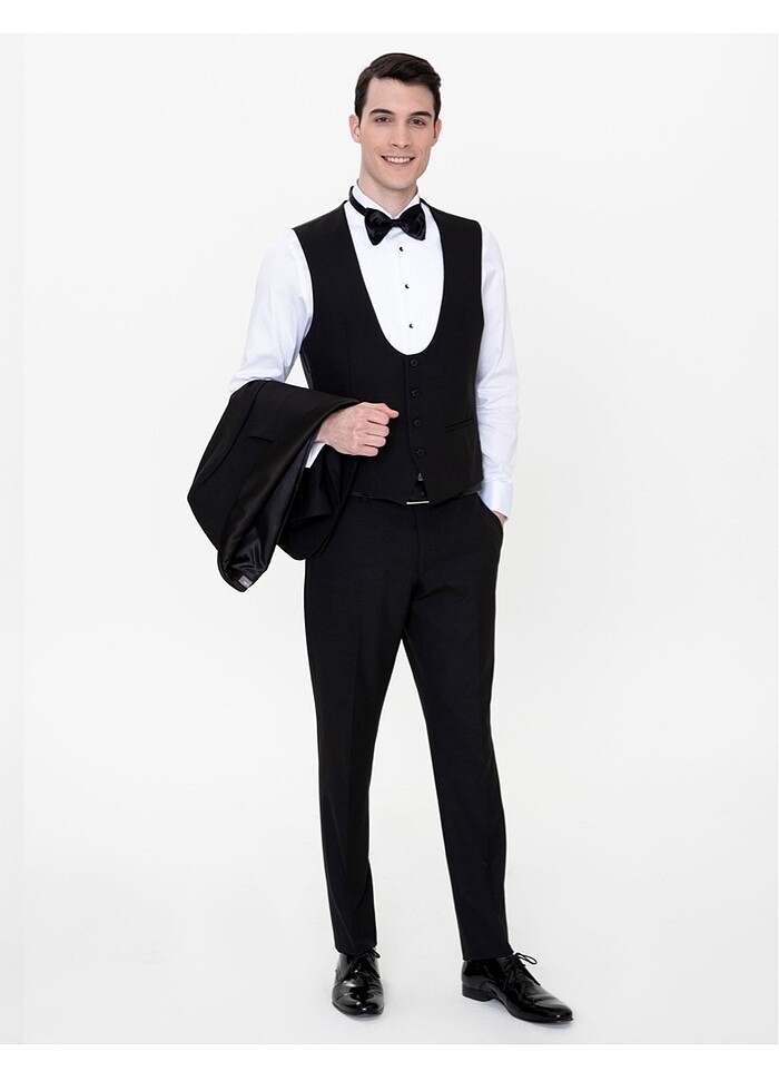 Siyah Yelekli Damatlık Smokin - Görsel 3
