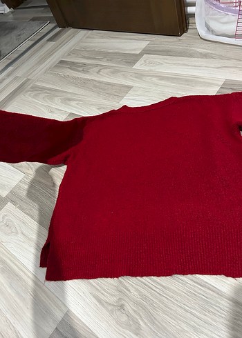 diğer Beden kırmızı Renk Kadın Kırmızı Örgü Yün Kazak