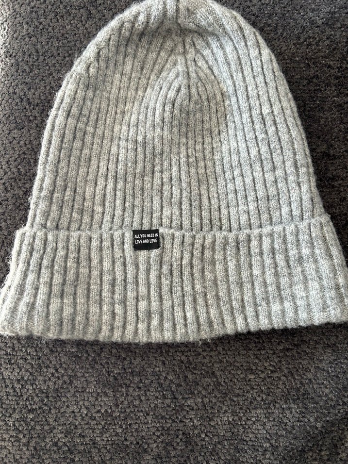 Gri Örgü Kadın Yün Bere - Görsel 2