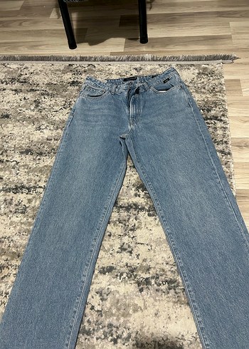 Kadın Mavi Normal Kesim Denim Pantolon - Görsel 2