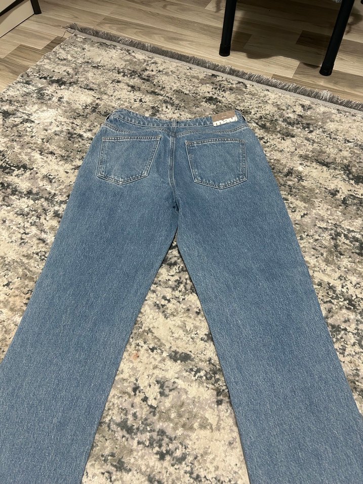 Kadın Mavi Normal Kesim Denim Pantolon - Görsel 5