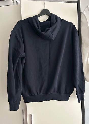 Siyah Kapüşonlu Salaş Sweatshirt - Görsel 3