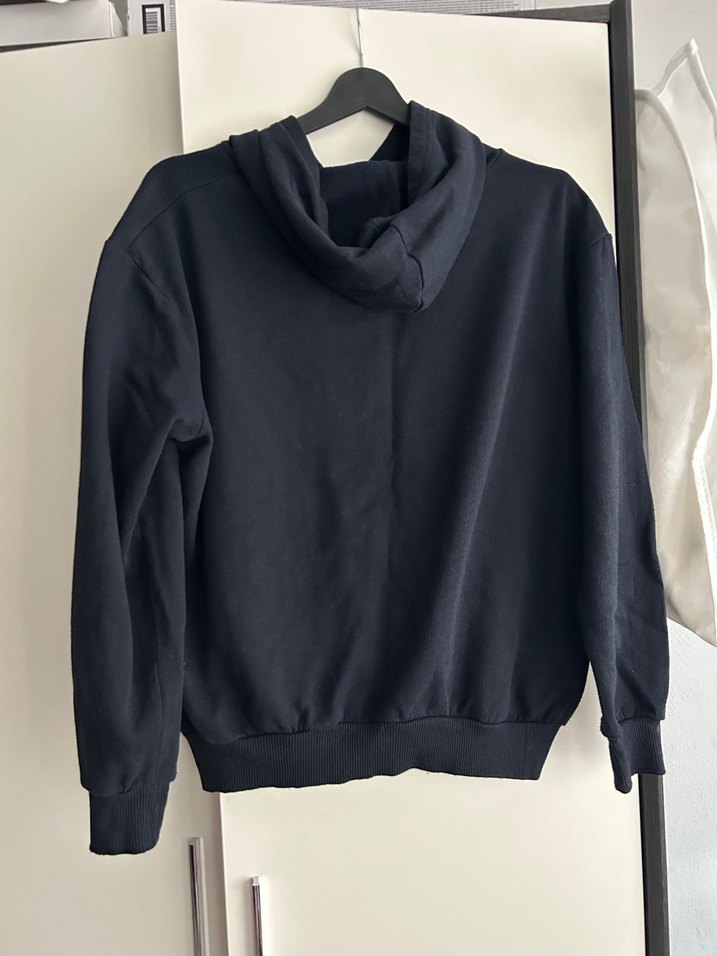 Siyah Kapüşonlu Salaş Sweatshirt - Görsel 3