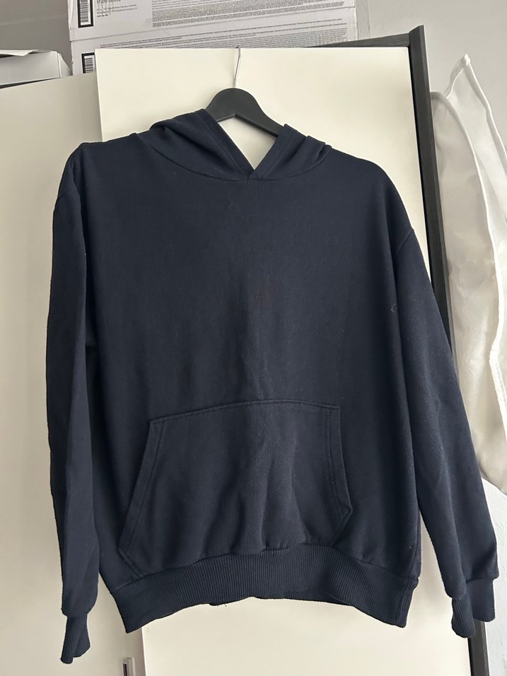 Siyah Kapüşonlu Salaş Sweatshirt - Görsel 2