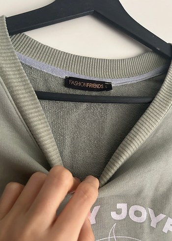 Kadın Haki Baskılı Uzun Kollu Sweatshirt - Görsel 4