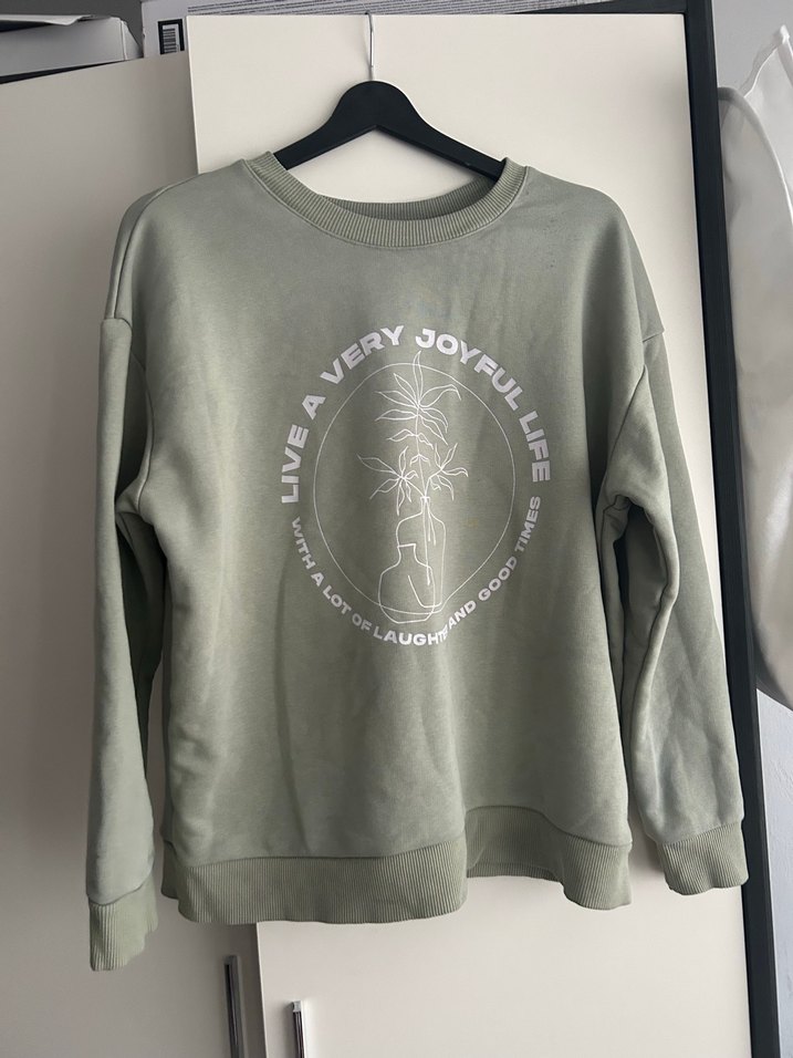 Kadın Haki Baskılı Uzun Kollu Sweatshirt - Görsel 2