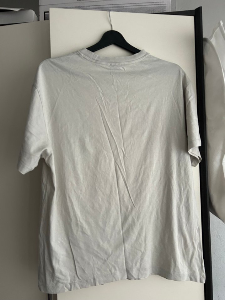 Mavi Baskılı Beyaz Kadın Tişört - Görsel 5