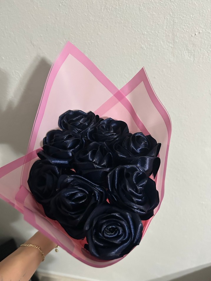 Karanlık Goth lacivert Gül Buketi - Görsel 4