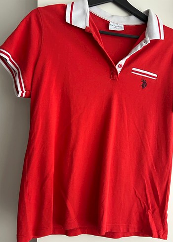 Düğmeli Kırmızı Kısa Kollu Kadın Tişört - Görsel 5