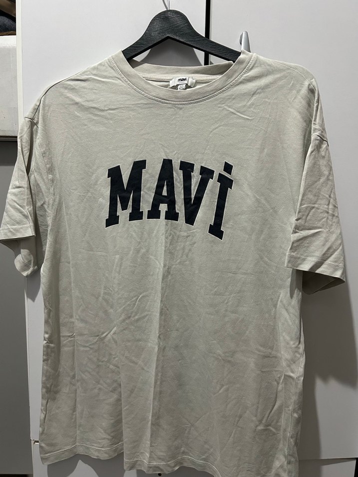 Mavi Baskılı Gri Kadın Tişört - Görsel 2