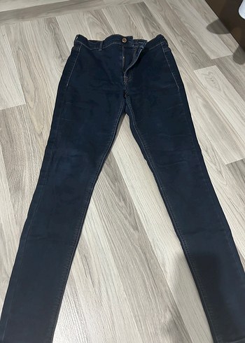 Lacivert Esnek Denim Kadın Pantolon