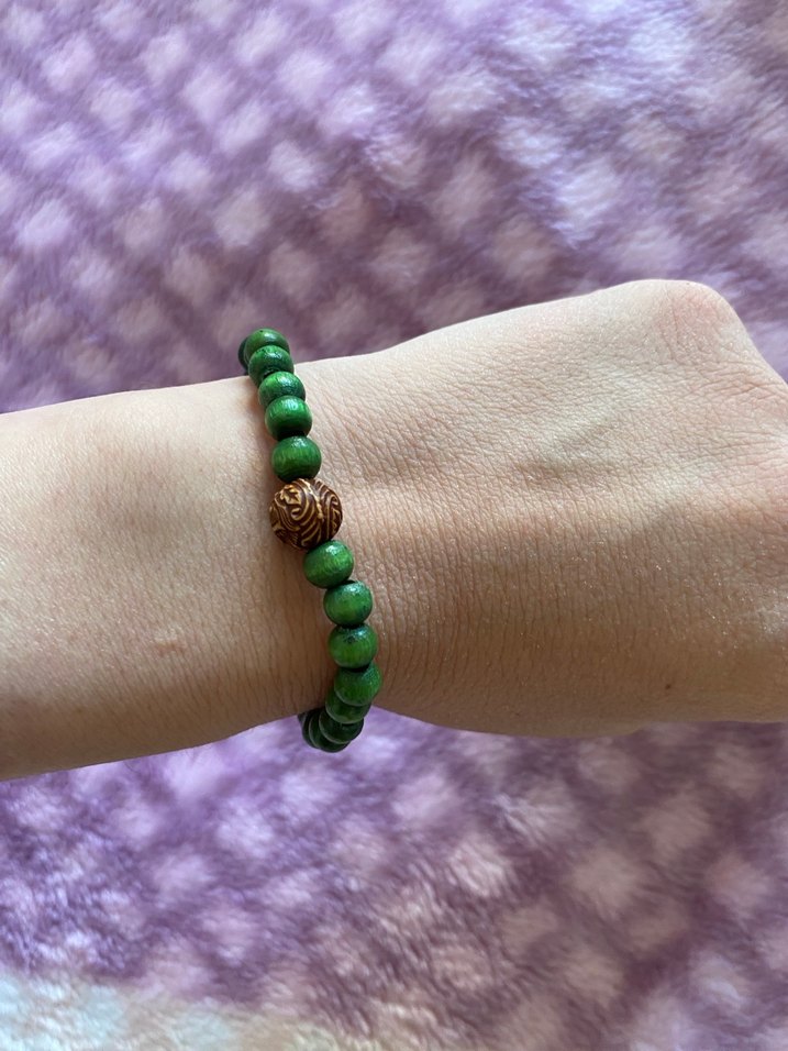 Yeşil unisex ahşap Bileklik - Görsel 2