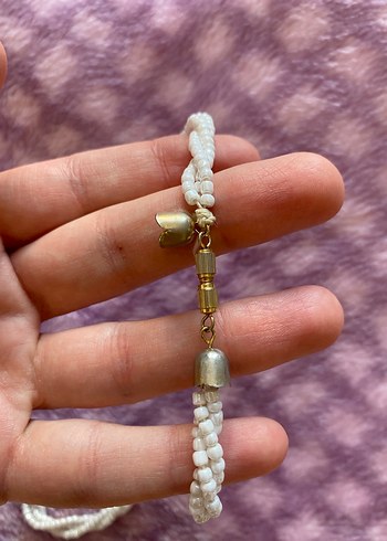 Accessorize Uzun Beyaz Boncuklu Bohem Kolye