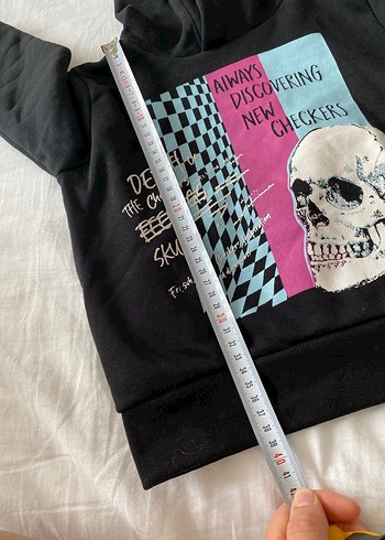 Siyah Kapüşonlu Erkek çocuk Sweatshirt - Görsel 6