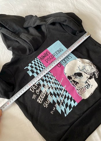 Siyah Kapüşonlu Erkek çocuk Sweatshirt - Görsel 7