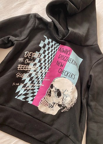 Siyah Kapüşonlu Erkek çocuk Sweatshirt - Görsel 3