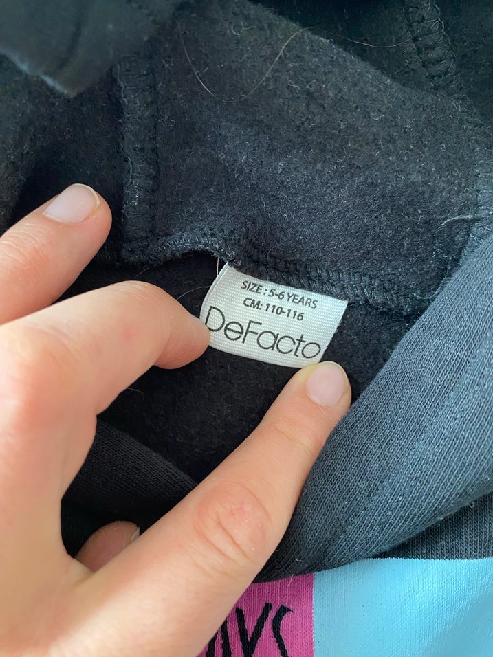 Siyah Kapüşonlu Erkek çocuk Sweatshirt - Görsel 5