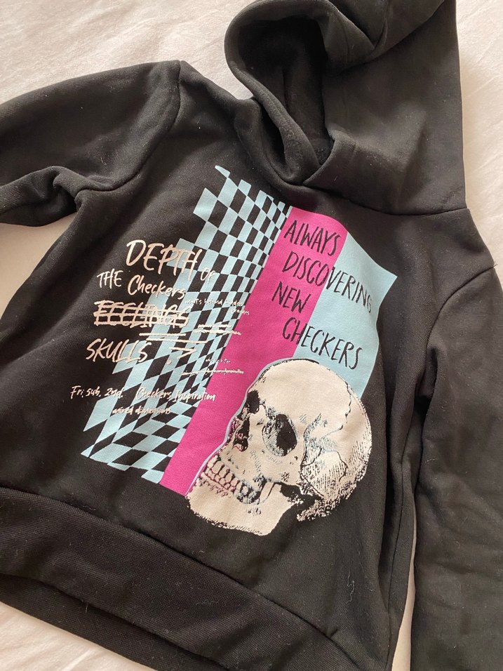 Siyah Kapüşonlu Erkek çocuk Sweatshirt - Görsel 3