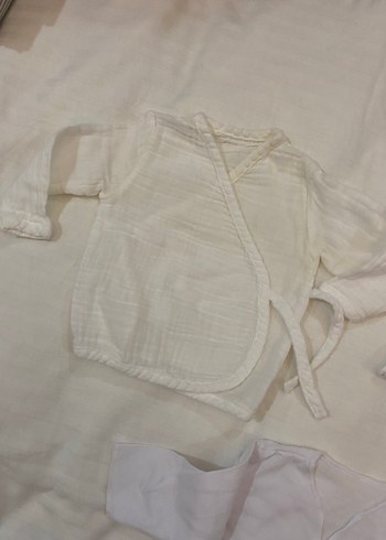 Bebek Beyaz Uzun Kollu İçlik 3 adet - Görsel 3