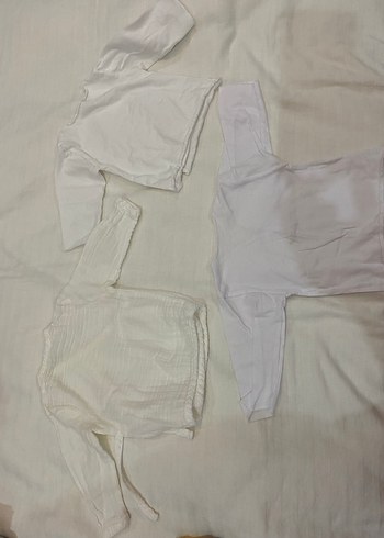 Bebek Beyaz Uzun Kollu İçlik 3 adet - Görsel 2