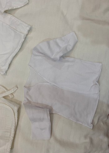 Bebek Beyaz Uzun Kollu İçlik 3 adet - Görsel 5