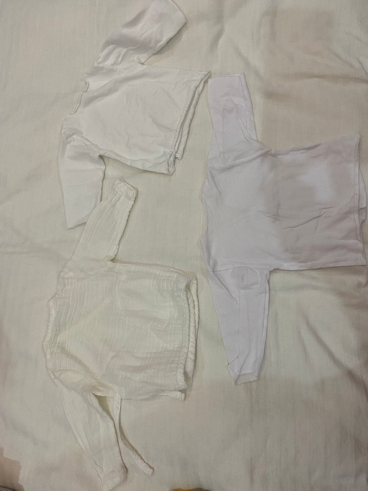 Bebek Beyaz Uzun Kollu İçlik 3 adet - Görsel 2