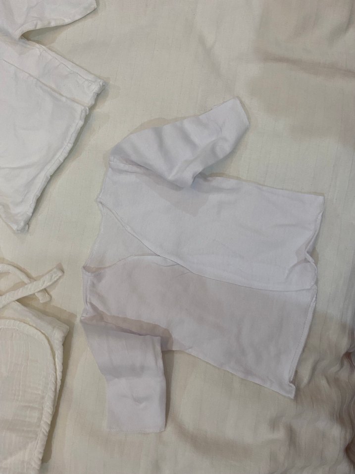 Bebek Beyaz Uzun Kollu İçlik 3 adet - Görsel 5