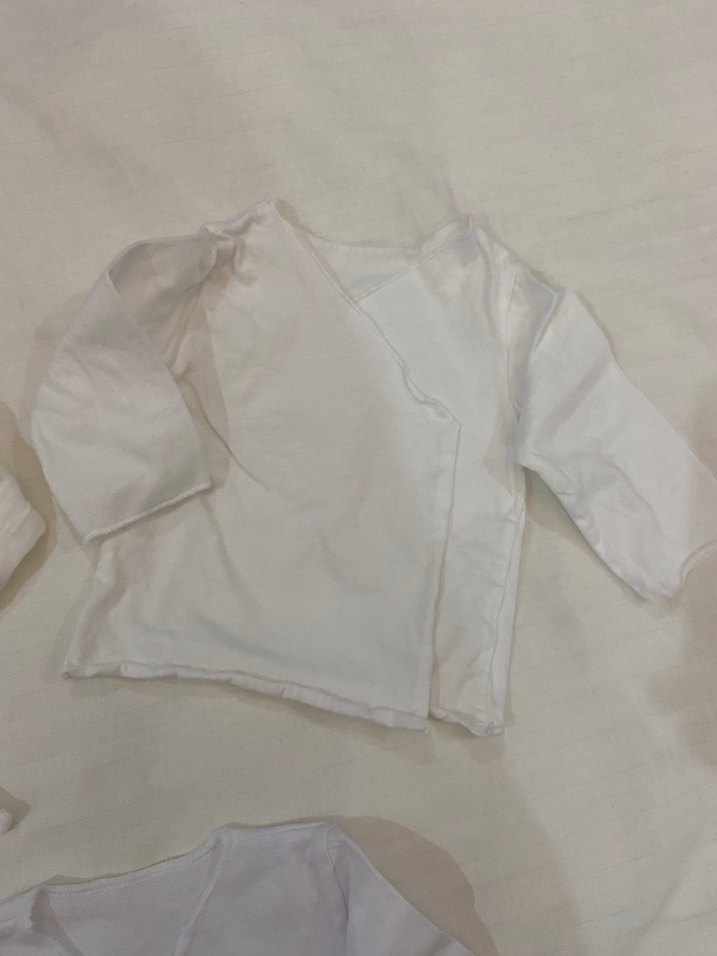 Bebek Beyaz Uzun Kollu İçlik 3 adet - Görsel 4