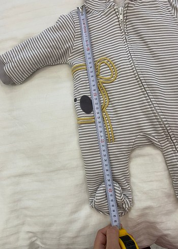 Çizgili yeni doğan tulum içi polarlı - Görsel 6