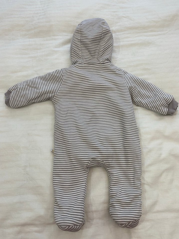 Çizgili yeni doğan tulum içi polarlı - Görsel 2