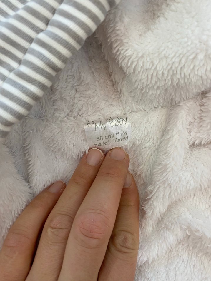 Çizgili yeni doğan tulum içi polarlı - Görsel 4