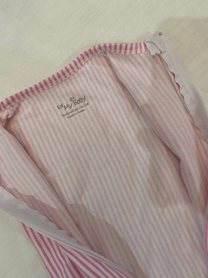 Pembe Çizgili Bebek Kundak - Görsel 3