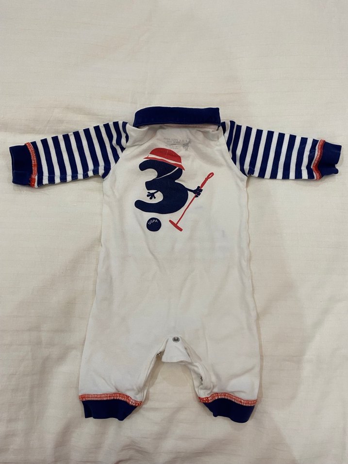 Uzun Kollu Beyaz Bebek Tulum - Görsel 2