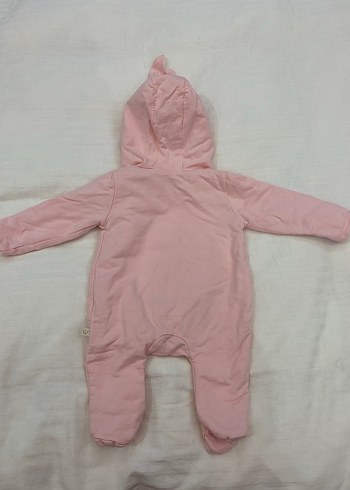 Kapüşonlu pudra Pembe yenidoğan Bebek Tulumu - Görsel 2